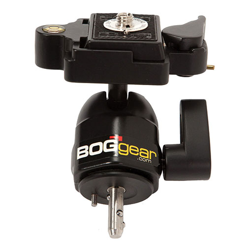 BOG SCA Standard Camera Adapter har et justerbart hode for enkel én-hånds betjening, raskt byttestem, og lås for å forhindre utilsiktet frigjøring.