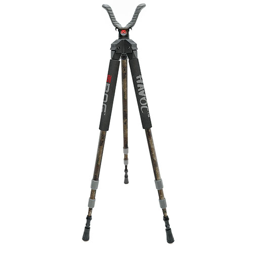 BOG Havoc Shooting Stick tilbyr stabilitet og holdbarhet i en lett og portabel design, perfekt for jakt med 360 graders komfort og rask utplassering.