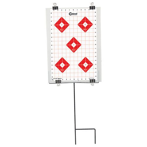 Caldwell® Ultra Portable Target Stand Kit er det perfekte alt-i-ett settet for skytebanen, med stativ, bakplate, klemmer og mål i én kompakt pakke.