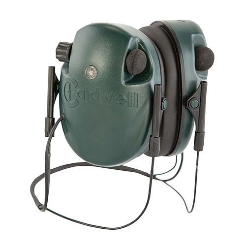 Caldwell E-Max® tilbyr lavprofil ørekopper, forsterker lyd opptil 20dB, og beskytter hørselen ved høye lyder, ideell for skyting og kommunikasjon.