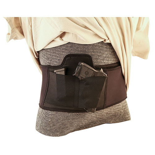 Bær komfortabelt med Caldwell Tac Ops Belly Band Holster, laget av fukttransporterende materiale, med beskyttelse mot hudkontakt og maskinvaskbar for enkel rengjøring.