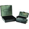 Frankford Arsenal Hinge-Top Ammo Box har en sterk mekanisk plastgang, er stabelbar, og åpner flatt, perfekt for .45-70 GOV, .458 SOCOM, og .500 S&W Mag.