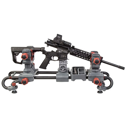 Tipton® Ultra Gun Vise har et modulært design som enkelt tilpasser seg alle våpenformer, med justerbare klemmer og flyttbare verktøykasser for effektiv rengjøring.