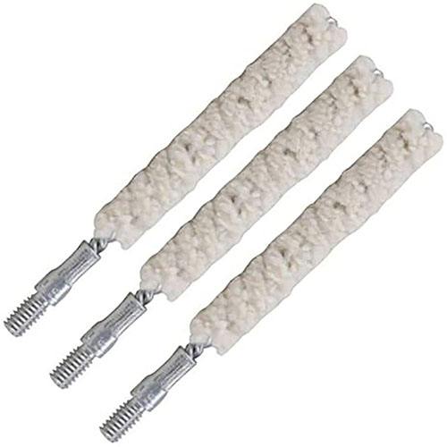 Tipton Bore Mop, 3 pk, er laget av 100% bomull og er ultra-absorberende, perfekt for å påføre løsemidler og smøremidler i løpet av rengjøring.