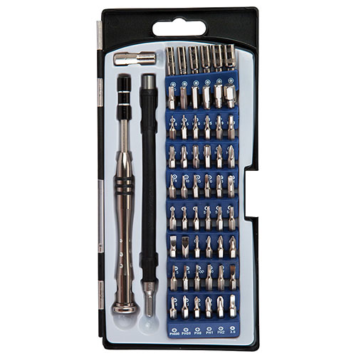 Wheeler Precision Micro Screwdriver Set er et 58-delt sett med en organisert oppbevaringskasse, perfekt for presisjonsarbeid på våpen og skyteutstyr.