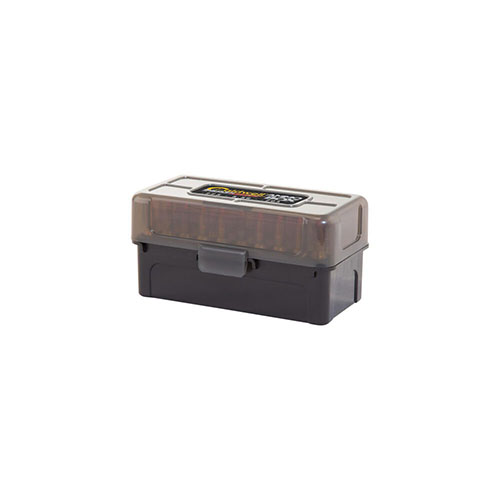 Caldwell AR-15 Mag Charger Ammo Box holder 50 skudd av .223, 5.56 x 45 og .204, med avtakbart lokk, laget av slitesterk polymer for langvarig lagring.