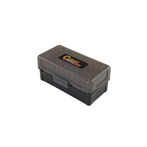 Caldwell AK Mag Charger Ammo Box holder 50 patroner, har avtakbart lokk for enkel lagring, laget av slitesterk polymer for langvarig bruk.