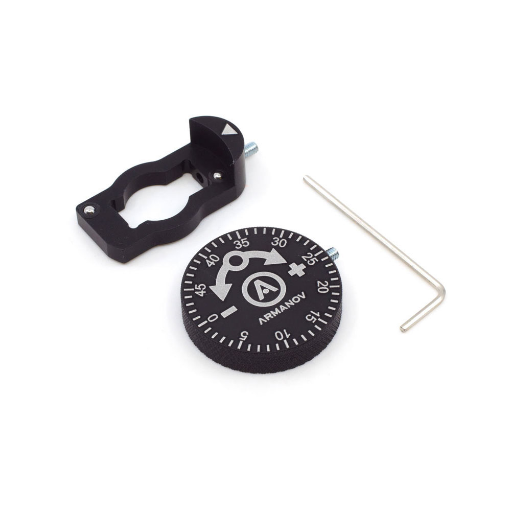 Armanov Clickable Dillon Precision Powder Thrower Knob gjør justering av pulverdispensere enkel og presis med 50 klikk, uten verktøy og med raskt skifte mellom ladninger.