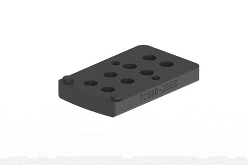 Denne mounten fra ERATAC gir sømløs integrasjon av Aimpoint Acro eller Armadot optikk, tilgjengelig med 20-graders offset og inkluderer Torx skruer for sikker montering.