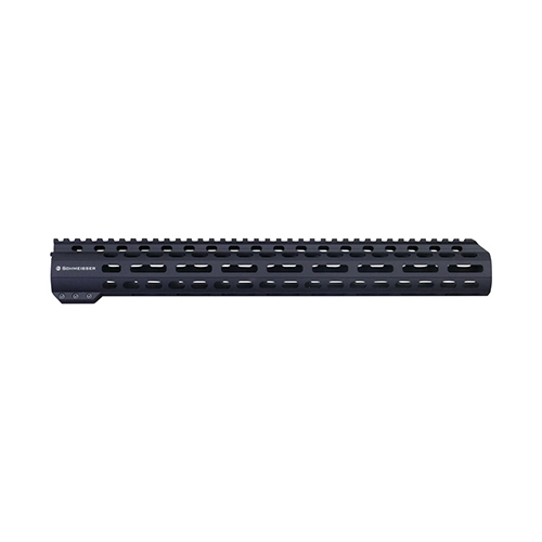 SCHMEISSER Handguard Free Float M-Lok gir høy presisjon og stabilitet med et elegant Slim-Line design, laget av 6082-T6 aluminium og med M-Lok festepunkter.