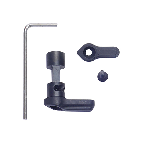Schmeisser Ambidextrous Safety Selector 45° gir dobbeltsidig betjening med ergonomiske kontroller, laget av C45-stål for maksimal sikkerhet og enkel installasjon.