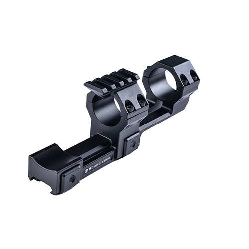 SCHMEISSER SMP Mount er en solid cantilever-monteringsløsning med 30 mm ringer, perfekt for store kikkertsikter og enkel installasjon av reflex-sikter.