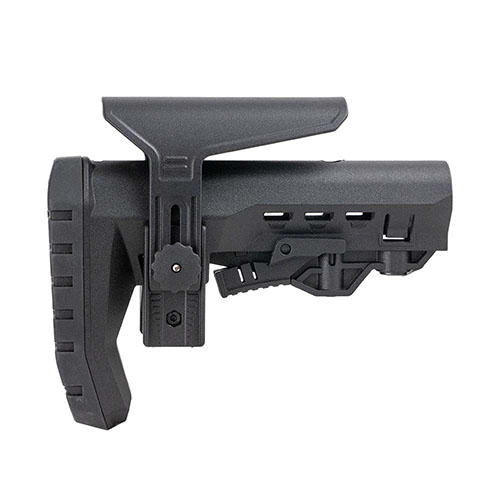 Breacher AR-15 Stock gir justerbar lengde for optimal passform, er lett, slank, og har QD sling mounts for enkel overgang mellom bæring og skyting.