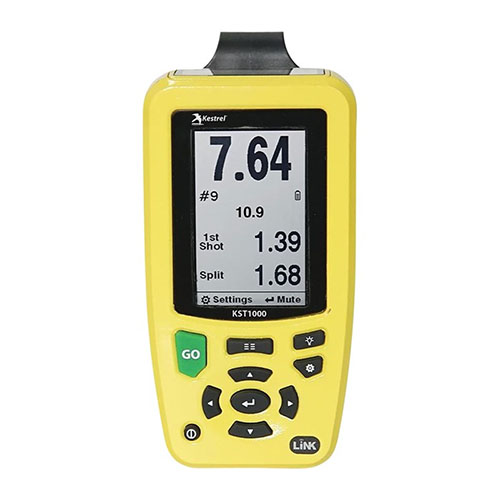 KST1000 Shot Timer fra MAGNETOSPEED er robust, vanntett og støvtett, med fem tilpassbare moduser, Bluetooth-tilkobling og ekstra høy lyd for tydelige signaler.
