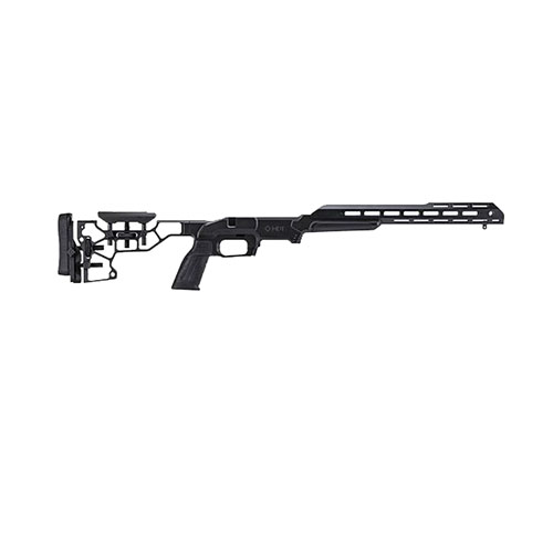 MDT ESS Chassis System Kit gir optimal ergonomi med justerbar kolbe, 15" forend og AR-pistolgrep, og sikrer solid støtte for riflen.