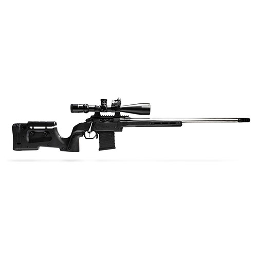 MDT XRS er et hybridchassis som kombinerer fordelene fra et chassis med en tradisjonell følelse, tilgjengelig for populære riflemodeller som Tikka T1x.