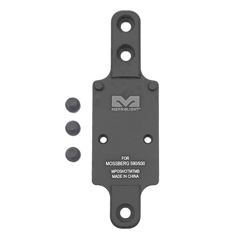 RMR Shotgun Plate fra Meprolight gir en sikker og stabil montering av RMR sikter på Mossberg 590/930, og forbedrer presisjon og hastighet.