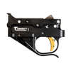 RUGER 1022 Trigger Complete Assembly fra TIMNEY gir en fabrikkinnstilt avtrekksvekt på 2,75 lb, svart hus og gullfarget avtrekker for pålitelig ytelse.