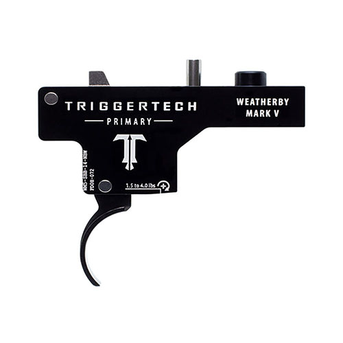 TRIGGERTECH Weatherby Mark V Primary tilbyr en null-friksjons utløserteknologi, kort overtrekk, og pålitelighet i tøffe forhold, med en følelse av lettere avtrekk.