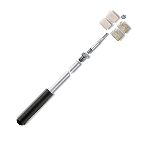 Den to-delte shotgun cleaning rod i solid aluminium gir optimal stabilitet og en sikker skrueforbindelse, perfekt for rengjøring av 12/16/20 Gauge våpen.