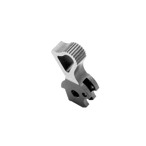 Denne hammeren er CNC-maskinert av solid verktøystål, med skeletonisert spiss for lav vekt, rask låsetid og beskyttelse mot sear nose-skader.