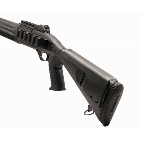 Urbino pistolgrep for Beretta 1301 har 12,5" lengde på trekk, støtdempende grep og enkel montering uten gunsmithing, perfekt for taktisk bruk.