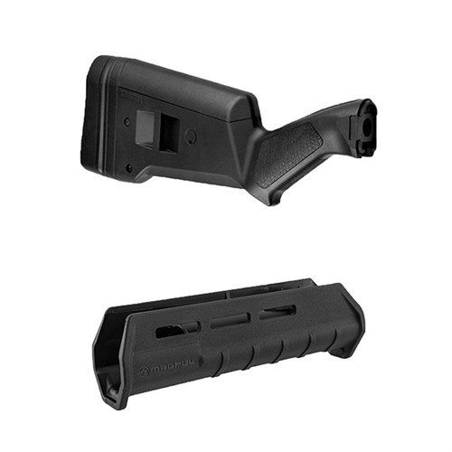 SGA er et tilpasningsdyktig kolbe for Remington 870, mens M-LOK forenden gir lettvektsalternativer og mulighet for tilbehør for økt fleksibilitet.