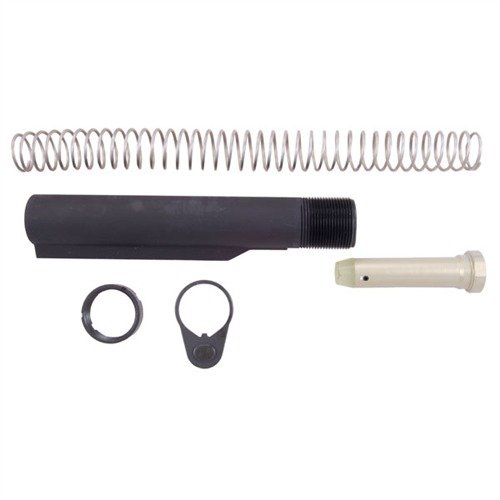 Komplette sett med originale deler for enkel montering av buttstock på AR-15/M16, eliminerer problemer med feilkomponenter og sikrer en smidig bygging.