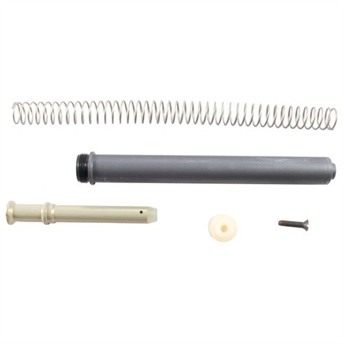 Praktisk kit med alle nødvendige deler for sikker montering av A2 rifle buttstock, inkludert receiver extension, buffer og fjær, fra COLT.