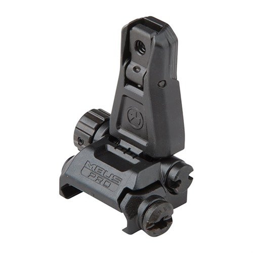 MBUS Pro er en robust, helståls bak-sikte med justerbar vindretning og høyde, perfekt for AR-15, med lav profil og kompatibilitet for IR-laser.
