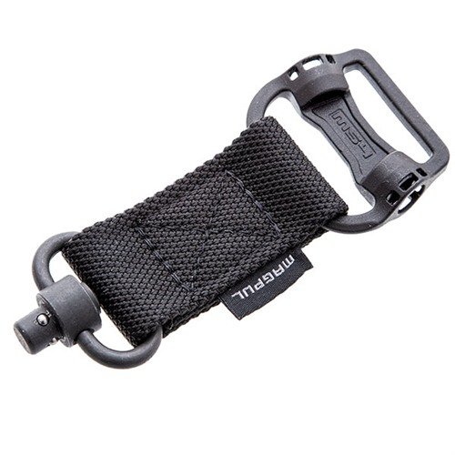 Oppdag MS1 SLINGLE med tilpassede adaptere. 🛠️ Holdbar nylon og svart design for optimal bruk. Perfekt for ditt våpenutstyr!