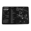 TEKMAT Pistol Gun Cleaning Mat beskytter våpenets finish under rengjøring, har en detaljert partsdiagram, og en sklisikker bakside for stabilitet.