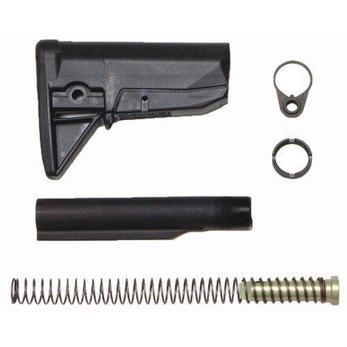 BCM GUNFIGHTER Stock kit inkluderer Mod 0 Stock, 7075 T6 Mil-Spec receiver extension, og kvalitetskomponenter for optimal ytelse og holdbarhet.