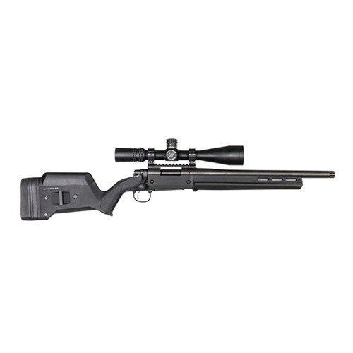 Magpul Remington 700 Hunter Stock gir forbedret ergonomi, justerbar lengde og høyde på kolben, og er kompatibel med M-LOK og alle Remington 700 Short Actions.