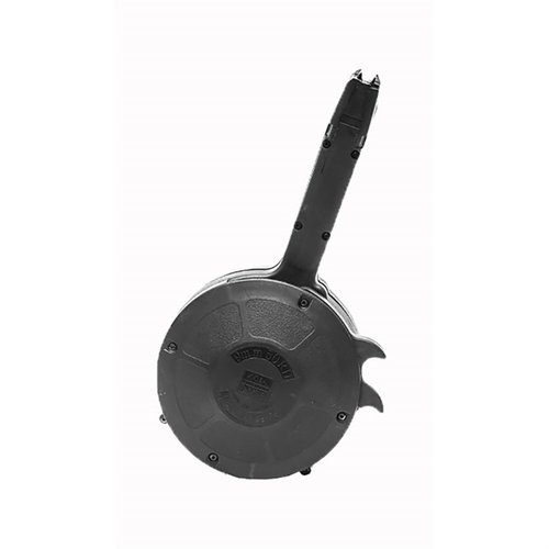 KCI 50RD trommelmagasin for Glock® 17, 19, 26 gir høy kapasitet, rask opplasting og pålitelig mating, perfekt for trening og 9mm AR-15.