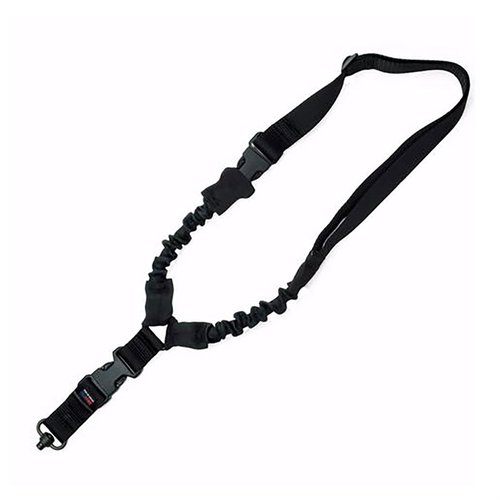GrovTec's Bungee Sling gir rask bevegelse med elastiske sjokkledninger, enkel festing, og raske frigjøringsspenner, perfekt for taktisk bruk.