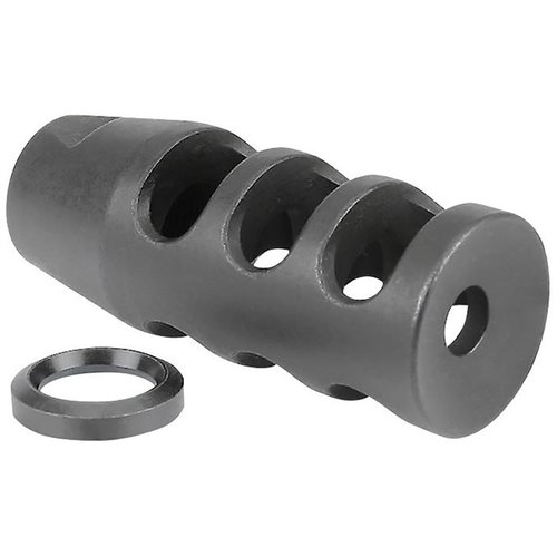 AR .308 Muzzle Brake reduserer betydelig løpetopp med sitt tre-kammerdesign, laget av verktøystål med fosfatbehandling, 5/8-24 gjenger, inkludert crush washer.