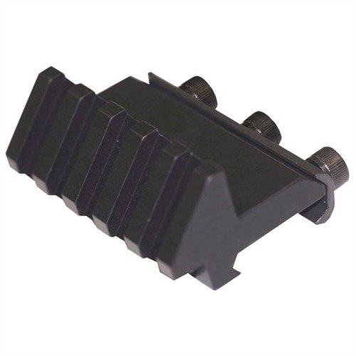 Denne AR-15/M16 Picatinny vinkelmonteringen lar deg feste taktiske tilbehør i 45° vinkel uten å blokkere primærsiktene, med lett aluminiumskonstruksjon.