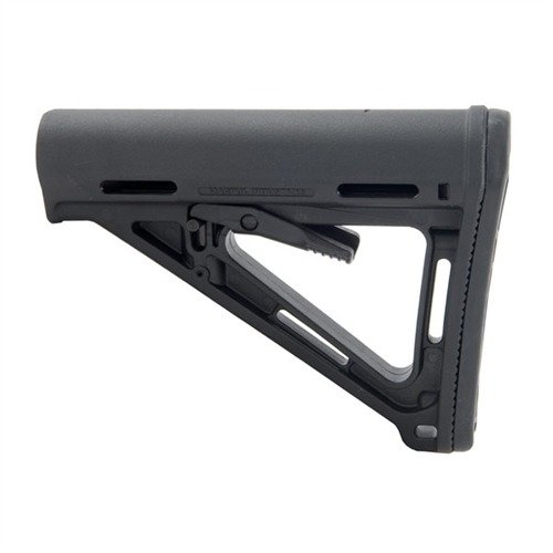 Magpul MOE kolbel tilbyr holdbarhet, ergonomisk design og rask justering, perfekt for AR-15, med et lett og komfortabelt A-ramme design.