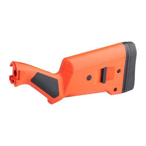 SGA Buttstock for Remington 870 gir deg justerbarhet med lengdejustering, recoil-reducerende bakstykke og forbedret grep, tilgjengelig i flere farger.