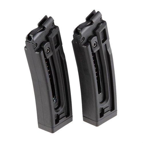 GSG-16 magasiner i 22LR med 10- eller 22-runders kapasitet, slitesterk polymer, enkel lasting med assistanse og vinduer for rundetelling, laget i Tyskland.