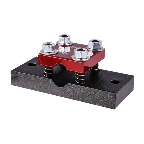 Viper Barrel Vise er laget av 6061 aluminium med 1" tykk bunn for ekstra styrke, og har fjærer som stabiliserer under montering av løp.