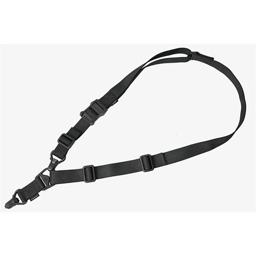 MS3 GEN2 gir rask overgang mellom ett- og to-punkts sling, med justerbar nylon webbing og slitesterk, lett hardware for optimal komfort og sikkerhet.