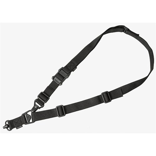 MS3 GEN2 QD rifle sling tilbyr rask konvertering mellom én- og to-punkts konfigurasjoner, med lett justering og slitesterkt materiale for optimal komfort.
