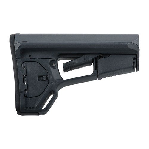 AR-15 ACS-L Stock er en lettvekts og slank kolbe som gir bedre manøvrerbarhet, komfortabel cheekweld og oppbevaringsmuligheter i enden.