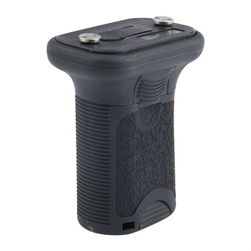 KEYMOD BCMGUNFIGHTER SHORT VERTICAL GRIP tilbyr verktøyløs montering, lavprofildesign for økt mobilitet, og aggressiv tekstur for bedre kontroll under skyting.