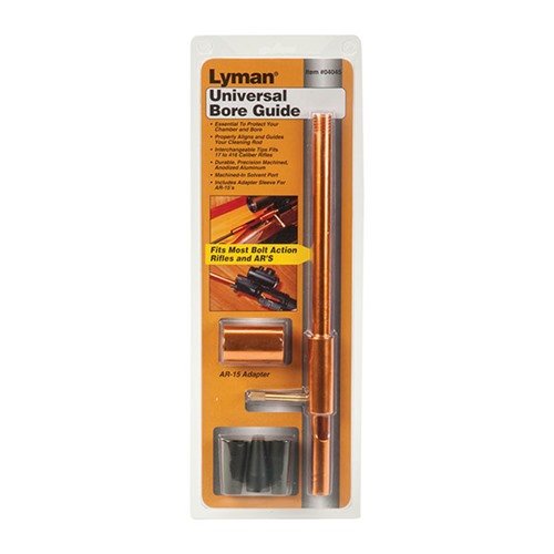 Lyman Universal Bore Guide Set beskytter kammeret og løpet under rengjøring, passer de fleste bolt-handlinger, og inkluderer adapter for AR-15.