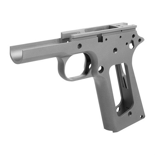 Moderne reproduksjonsramme i 4140 carbon steel (CS), med klassiske konturer fra 1911. Perfekt for nye bygg, krever gunsmith fitting.