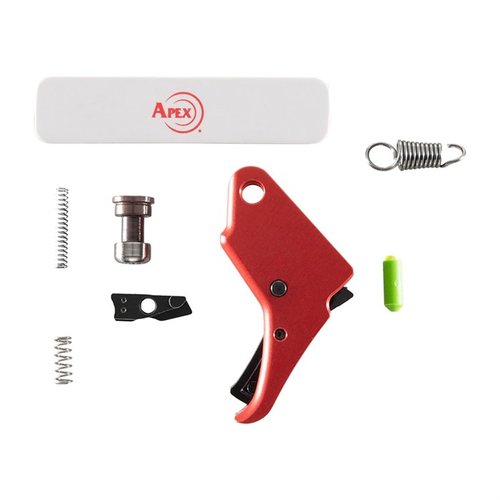 Red M&P Shield Action Enhancement Trigger Kit gir en jevnere avtrekk, reduserer pre-travel og over-travel med 20%, og passer til alle M&P Shield i 9mm og .40.