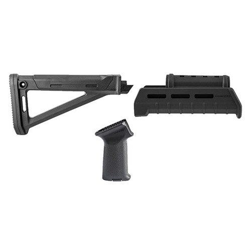 Dette praktiske settet gir din Kalashnikov et "Magpul Look" med forbedret ergonomi, inkludert MOE AK stokk, håndguard og grep for bedre kontroll.